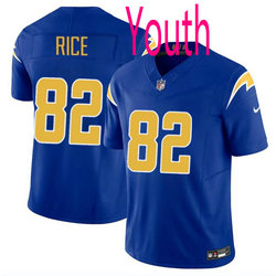 Youth Nike Los Angeles Chargers #82 Brenden Rice Royal 2024 Draft F.U.S.E Football Jersey