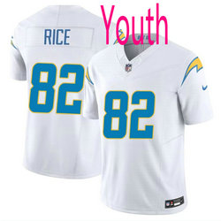 Youth Nike Los Angeles Chargers #82 Brenden Rice White 2024 Draft F.U.S.E Football Jersey