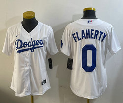 Youth Nike Los Angeles Dodgers #0 Jack Flaherty White Authentic Stitched MLB Jersey