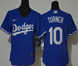 Youth Nike Los Angeles Dodgers #10 Justin Turner Blue Game Authentic Stitched MLB Jersey
