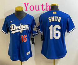 Youth Nike Los Angeles Dodgers #16 Will Smith Blue 2026 Gold Stadium Jersey