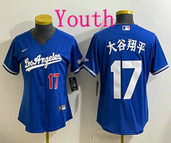 Youth Nike Los Angeles Dodgers #17 大谷翔平 Blue Stadium Los Angeles Front  jersey