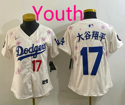 Youth Nike Los Angeles Dodgers #17 大谷翔平 Cream 2025 Tokyo Series Jersey