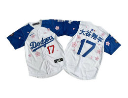Youth Nike Los Angeles Dodgers #17 大谷翔平 White Tokyo Series Blue sleeves Limited MLB Jersey