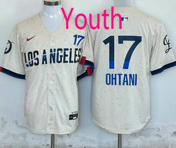 Youth Nike Los Angeles Dodgers #17 Shohei Ohtani 2024 City The number is above the name Jersey