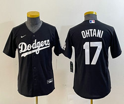 Youth Nike Los Angeles Dodgers #17 Shohei Ohtani Black Authentic Stitched MLB Jersey