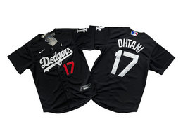 Youth Nike Los Angeles Dodgers #17 Shohei Ohtani Black Limited MLB Jersey