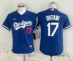 Youth Nike Los Angeles Dodgers #17 Shohei Ohtani Blue Stitched Baseball Jersey