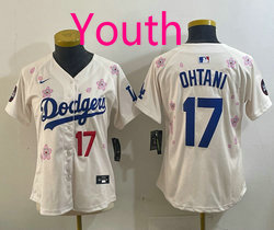 Youth Nike Los Angeles Dodgers #17 Shohei Ohtani Cream 2025 Tokyo Series Jersey