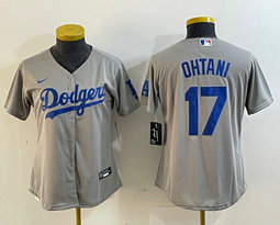 Youth Nike Los Angeles Dodgers #17 Shohei Ohtani Gray Authentic Stitched MLB Jersey