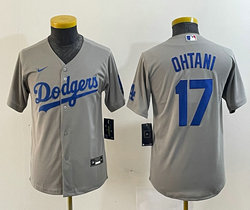 Youth Nike Los Angeles Dodgers #17 Shohei Ohtani Gray Authentic Stitched MLB Jersey