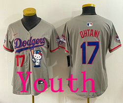 Youth Nike Los Angeles Dodgers #17 Shohei Ohtani Gray Hello Kitty Night Jersey