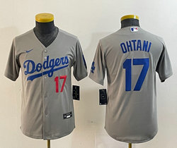 Youth Nike Los Angeles Dodgers #17 Shohei Ohtani Gray with 17 Authentic Stitched MLB Jersey