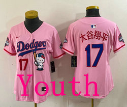 Youth Nike Los Angeles Dodgers #17 Shohei Ohtani Pink Hello Kitty Night Jersey