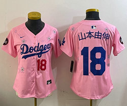 Youth Nike Los Angeles Dodgers #18 山本由伸 Pink 2025 Tokyo Series Jersey