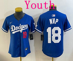 Youth Nike Los Angeles Dodgers #18 MVP Blue Baseball Jersey