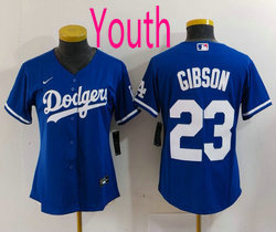 Youth Nike Los Angeles Dodgers #23 Kirk Gibson Blue Game Authentic Stitched MLB Jersey