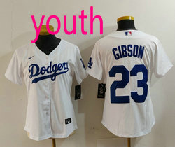 Youth Nike Los Angeles Dodgers #23 Kirk Gibson White Game Authentic Stitched MLB Jersey