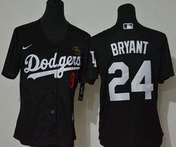 Youth Nike Los Angeles Dodgers #24 Kobe bryant #8 Black Game Authentic Stitched MLB Jersey