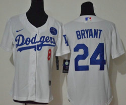 Youth Nike Los Angeles Dodgers #24 Kobe bryant #8 White Game Authentic Stitched MLB Jersey