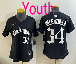 Youth Nike Los Angeles Dodgers #34 Fernando Valenzuela Black 5(V) Joint MLB Jersey