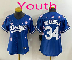 Youth Nike Los Angeles Dodgers #34 Fernando Valenzuela Blue 2025 Tokyo Series Stitched MLB Jersey