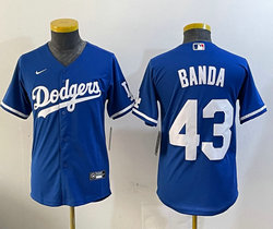 Youth Nike Los Angeles Dodgers #43 Anthony banda Blue Authentic Stitched MLB Jersey