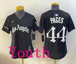 Youth Nike Los Angeles Dodgers #44 Andy Pages Black LA Gothic Style jersey