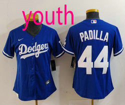 Youth Nike Los Angeles Dodgers #44 Vicente Padilla Blue Authentic Stitched MLB Jersey