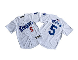Youth Nike Los Angeles Dodgers #5 Freddie Freeman White Limited MLB Jersey