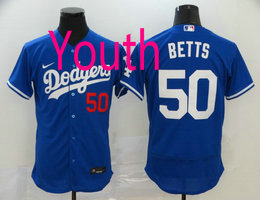 Youth Nike Los Angeles Dodgers #50 Mookie Betts Blue Authentic Stitched MLB Jersey