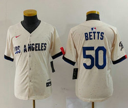 Youth Nike Los Angeles Dodgers #50 Mookie Betts Game Authentic Stitched MLB Jersey