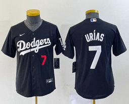 Youth Nike Los Angeles Dodgers #7 Julio Urias Black Authentic Stitched MLB Jersey