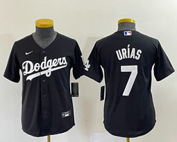 Youth Nike Los Angeles Dodgers #7 Julio Urias Black Inverted Legend MLB jersey