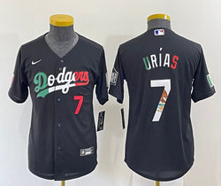 Youth Nike Los Angeles Dodgers #7 Julio Urias Black Mexico Authentic Stitched MLB jersey