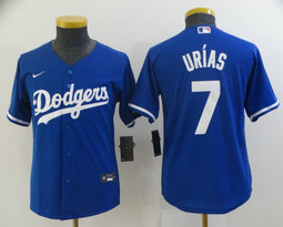 Youth Nike Los Angeles Dodgers #7 Julio Urias Blue Game Authentic Stitched MLB Jersey