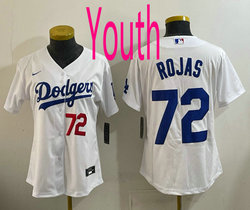 Youth Nike Los Angeles Dodgers #72 Miguel Rojas White Jersey