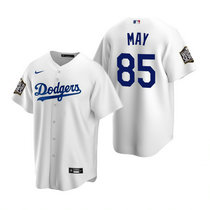 Youth Nike Los Angeles Dodgers #85 Dustin May White 2020 World Series Game Authentic Stitched MLB Jersey