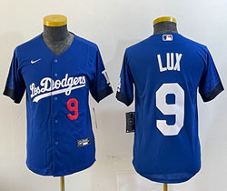 Youth Nike Los Angeles Dodgers #9 Gavin Lux Blue City Authentic Stitched MLB Jersey