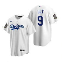 Youth Nike Los Angeles Dodgers #9 Gavin Lux White 2020 World Series Game Authentic Stitched MLB Jersey