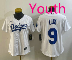 Youth Nike Los Angeles Dodgers #9 Gavin Lux White Authentic Stitched MLB Jersey