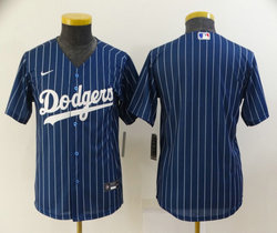 Youth Nike Los Angeles Dodgers Blank Blue White stripe Authentic Stitched MLB jersey