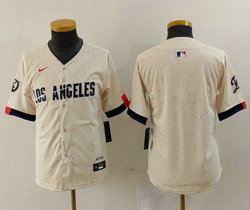 Youth Nike Los Angeles Dodgers Blank Cream 2024 City Authentic Stitched MLB Jersey