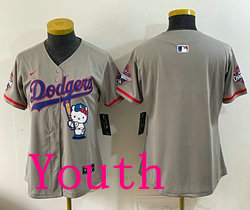 Youth Nike Los Angeles Dodgers Blank Gray Hello Kitty Night Jersey