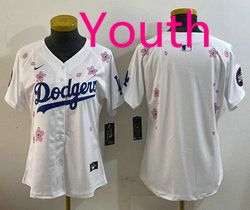 Youth Nike Los Angeles Dodgers Blank White 2025 Tokyo Series Stitched MLB Jersey