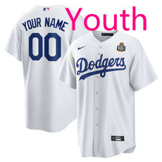 Youth Nike Los Angeles Dodgers Custom White 2024 World Series Baseball Jersey