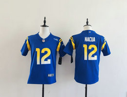Youth Nike Los Angeles Rams #12 Puka Nacua Royal Authentic Stitched NFL Jerseys