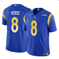 Youth Nike Los Angeles Rams #8 Jared Verse Blue 2024 Draft F.U.S.E Stitched Football Jersey