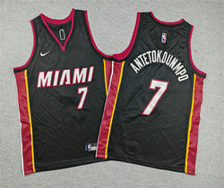 Youth Nike Miami Heat #7 Giannis Antetokounmpo Black Authentic Stitched NBA Jersey
