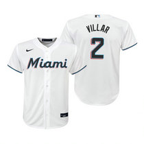 Youth Nike Miami Marlins #2 Jonathan Villar White Game Authentic Stitched MLB Jersey
